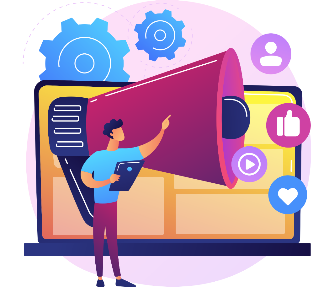 online-marketing-abstrac-concept-vector-illustration